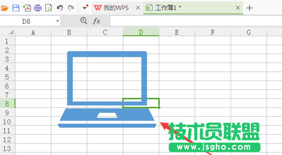 WPS表格中如何畫筆記本電腦圖形