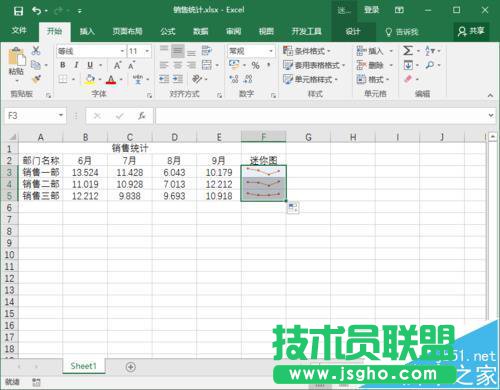 Excel2016表格數(shù)據(jù)要怎么添加迷你圖