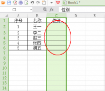 wps表格怎么快速錄入性別
