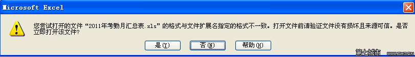 Excel怎么解決格式與文件擴(kuò)展名不一致？  三聯(lián)