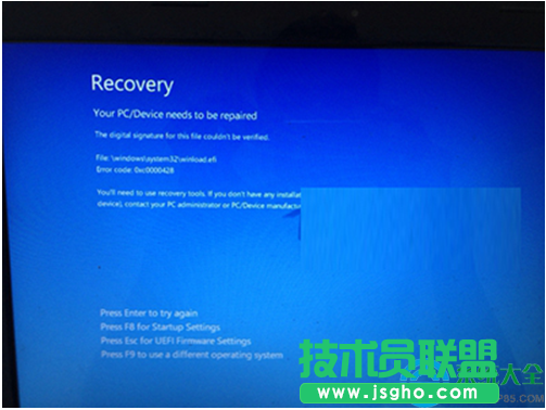 Win10系統(tǒng)開不了機(jī)出現(xiàn)Recovery藍(lán)屏問題怎么辦？   三聯(lián)
