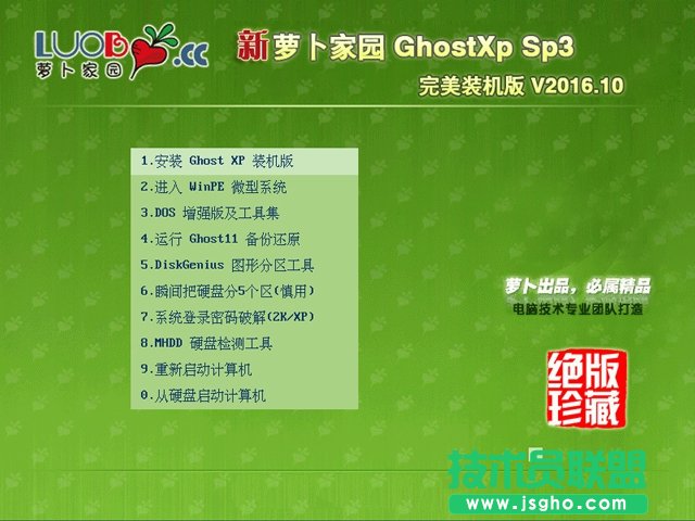 蘿卜家園xp sp3完美裝機版最新ghost系統(tǒng)下載