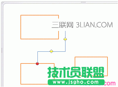 連接線已重新連接。單擊您要重排的連接線。