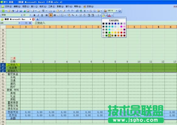 WPS表格打造個(gè)性化記賬本教程