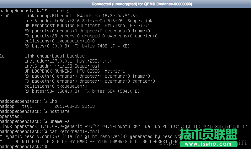 Openstack使用ubuntu鏡像啟動虛擬機實例詳解