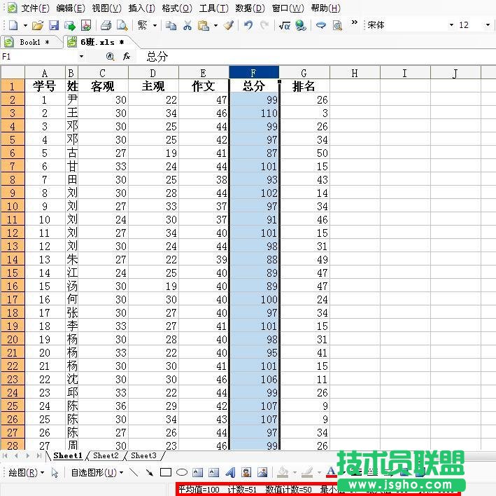 WPS表格成績統(tǒng)計教程