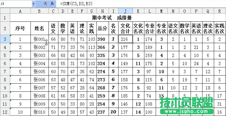 WPS表格如何制作清爽成績(jī)條  三聯(lián)