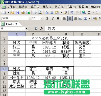 WPS表格用轉(zhuǎn)置實現(xiàn)表格行列轉(zhuǎn)換教程