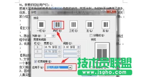 word如何設(shè)置一頁分兩欄