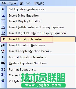 MathType插入公式編號