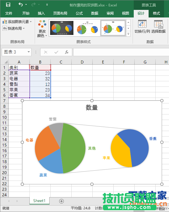 Excel數(shù)據(jù)制作雙餅圖的方法 Excel數(shù)據(jù)如何制作直觀雙餅圖？