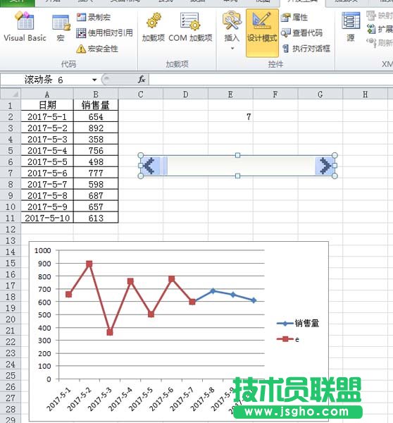 excel制作隨著滾動(dòng)條變化的動(dòng)態(tài)圖表方法