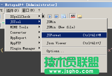 Notepad++插件JSTool：JS代碼格式化工具