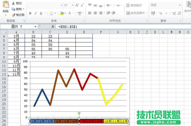 excel折線圖怎么設(shè)置不同顏色顯示