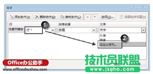 在Excel表格中按行對(duì)數(shù)據(jù)排序的方法