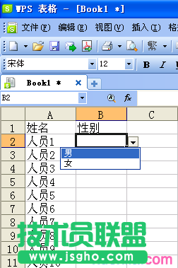 wps表格如何快速輸入性別