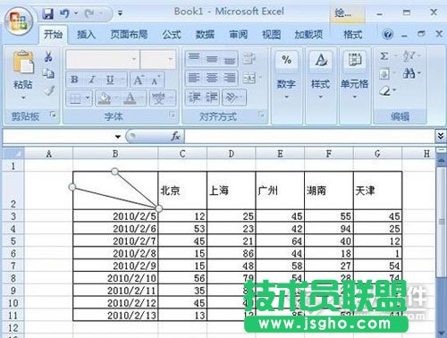 如何在Excel中畫斜線6