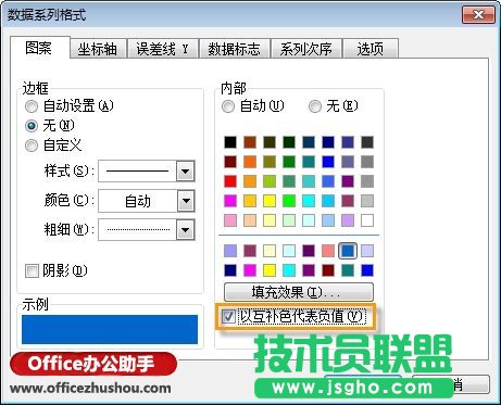 在Excel圖表中為負(fù)值設(shè)置不同顏色的方法