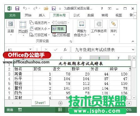 Excel 2013中為數(shù)據(jù)區(qū)域添加背景圖片的的方法   三聯(lián)