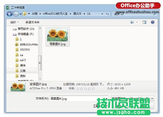 Excel 2013中為數(shù)據(jù)區(qū)域添加背景圖片的的方法