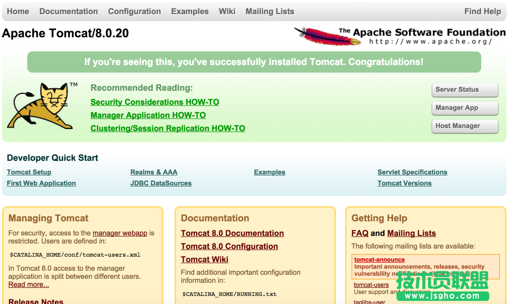 Mac系統(tǒng)中Apache Tomcat安裝配置 