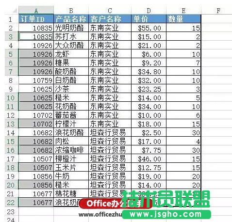 快速填充Excel表中上方非空單元格數(shù)據(jù)的方法