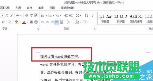 如何設(shè)置word隱藏文字