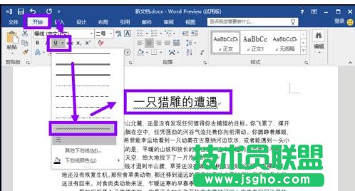 word2013怎樣為文字添加下劃線