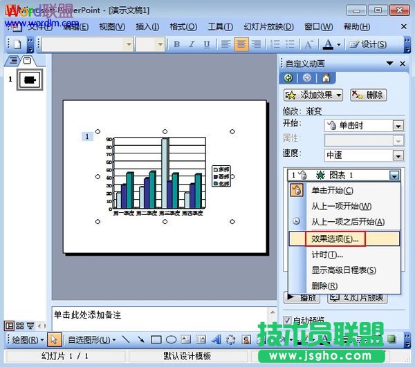 PPT2003圖表添加動(dòng)畫效果方法