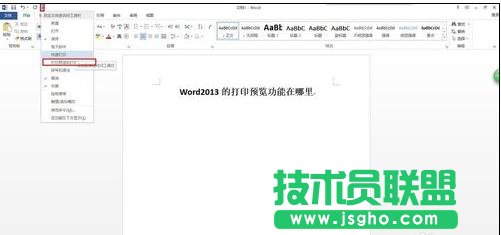 word2013打印預(yù)覽在哪