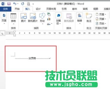 怎樣在Word2013插入分頁符