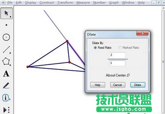 縮放頂點(diǎn)和位似中心連線