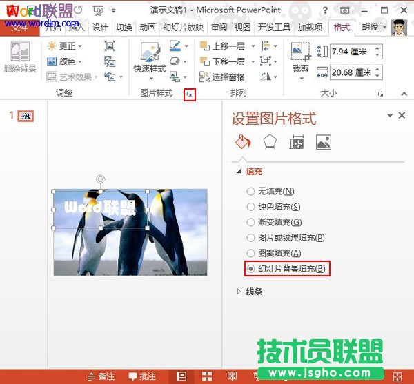 PowerPoint2013中設(shè)置文本背景填充效果