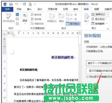 word2013怎么取消文檔保護(hù)