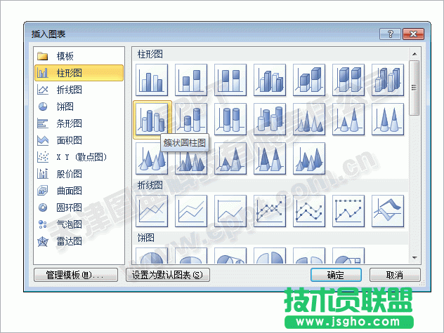 PPT柱圖模板1