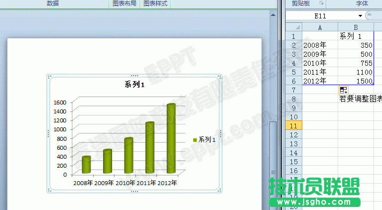 PPT柱圖模板3