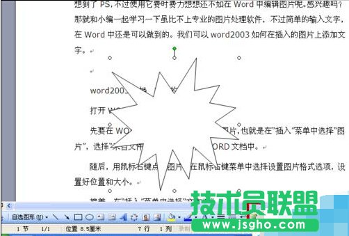 Word2003怎樣為自選圖形添加陰影