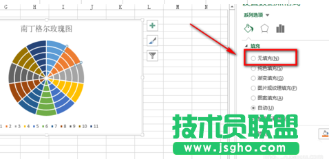 excel制作南丁格爾玫瑰圖