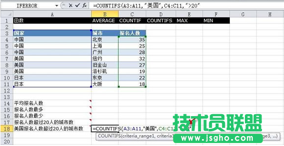 Execl2010中的COUNTIFS函數(shù)