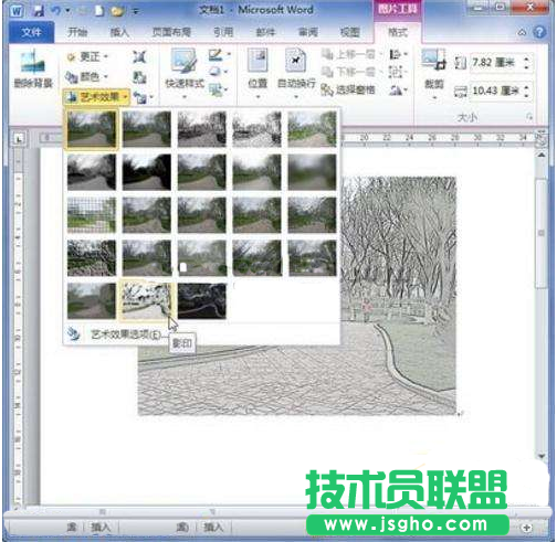 Word 2010文檔中為圖片設(shè)置藝術(shù)效果