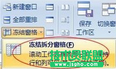 excel2007凍結(jié)窗口方法