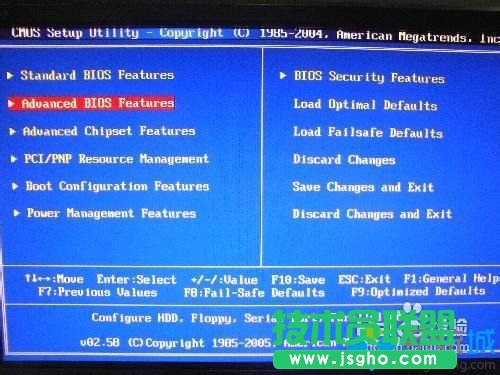 選擇“Advanced BIOS Features”