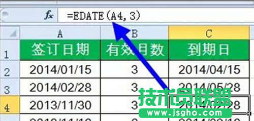 計(jì)算合同到期公式：