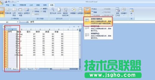 怎么讓excel表格首行或首列固定不動