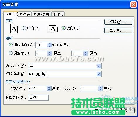 wps表格打印預覽及設置