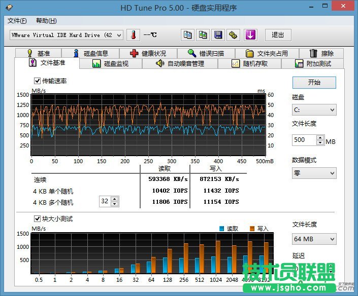 u深度,HDTune進(jìn)行文件基準(zhǔn)檢測,HDTune硬盤檢測,文件基準(zhǔn)檢測,硬盤檢測工具