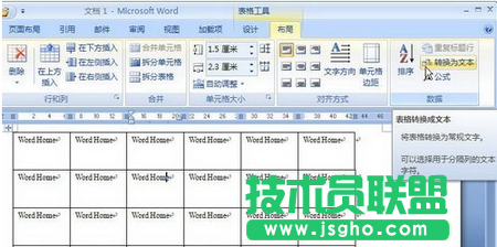 Word 2007如何將表格轉(zhuǎn)換為文本 三聯(lián)