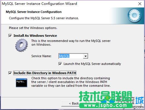 win10安裝mysql-5.5.20-winx64的步驟6.1