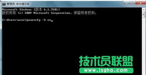 輸入 powercfg -h on 