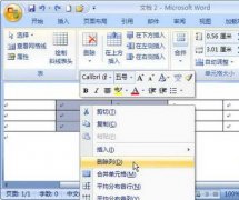 Word2007表格刪除某行某列的技巧